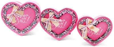

Cosmosgalaxy Valentine Printed Jewellery Box Gift Set of 3, Pink (I2548) STORAGE BOX Vanity Box(Pink)