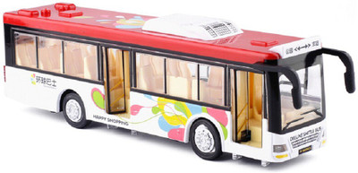 

Emob Red Metal Body Pull Back Luxury Bus Toy with Light and Sound Features(Multicolor)