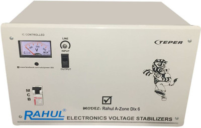 

Rahul A-Zone Dlx a6 KVA/24 Amp 100-280 Volt 5 Step Mainline Use Up to 6 KVA Load Automatic Voltage Stabilizer(1-Voltage Stabilizer)