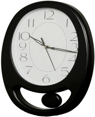 degosh Analog 25 cm X 25 cm Wall Clock(Black, With Glass, Pendulum)