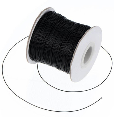 SPARKLE Jewellery Making 0.5 MM Black Cotton Wax Cord 100 Mtr