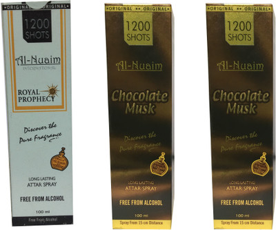 

Al Nuaim ALNUAIM ROYAL PROPHECY, CHOCLATE MUSK (PACK OFF 3 ) Floral Attar(Musk)