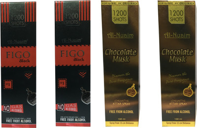 

Al Nuaim ALNUAIM FIGO BLACK CHOCLATE MUSK (PACK OFF 4 ) Floral Attar(Musk)