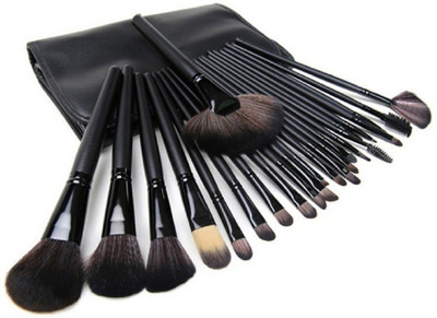 

Yoana Professional Series Makeup Brush Set With Leather Pouch Jet Black(Pack of 24)