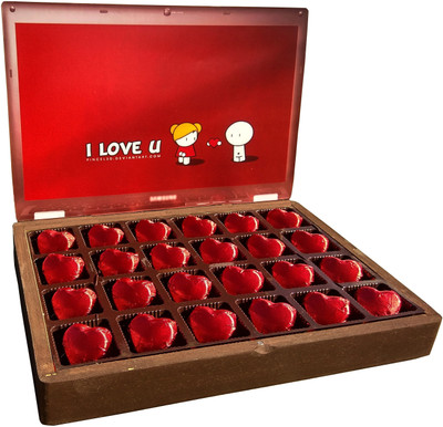

Innovative Valentine ILU Chocolate in Wooden Gift Box for Valentine Truffles(Pack of 24, 300 g)