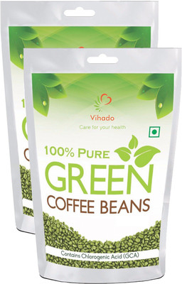 

Vihado Best Quality Green Coffee Beans for Weight Loss, Arabica Grade "A" Coffee Beans, Decaffeinated & Unroasted (Pack of 2) Instant Coffee 400 g(Pack of 2)