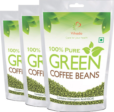 Vihado Pure Arabica Green Coffee Beans - 100g (Pack of 3) Instant Coffee 100 g(Pack of 3)