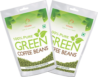 

Vihado Best Quality Organic Decaffeinated Unroasted Green Coffee Beans (Pack of 2) Instant Coffee 200 g(Pack of 2)