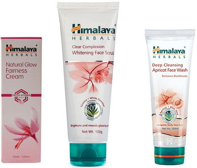 

Himalaya deep cleasneing apricot face wash, clear complexion face scrub, natural glow fairness cream(Set of 3)