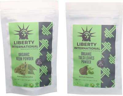

LIBERTY INTERNATIONAL Neem & Tulsi Powder ( 114 Gm Each ) For Face , Hair & Skin Care Certified C9 228 g(Set of 2)