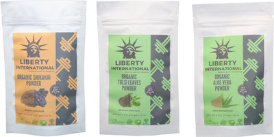 

LIBERTY INTERNATIONAL Shikakai & Tulsi & Aloevera Powder ( 227 Gm Each ) For Face , Hair & Skin Care Certified C18(Set of 3)