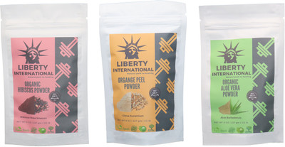 

LIBERTY INTERNATIONAL Hibiscus & Orange & Aloevera Powder ( 227 Gm Each ) For Face , Hair & Skin Care Certified C18(Set of 3)