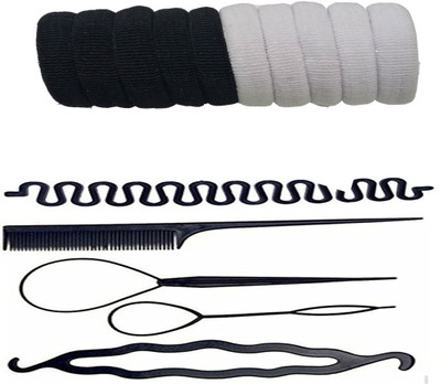 

S R Enterprises hair fashion diy kit snake tools and rubber bands [pack of 15pcs](Set of 15)