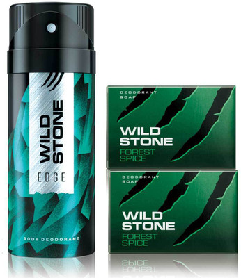 

Wild Stone Edge Deodorant and 2 Forest Spice 75gm Soap(Set of 3)