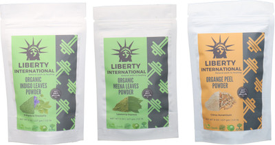 

LIBERTY INTERNATIONAL Indigo & Heena & Orange Powder ( 227 Gm Each ) For Face , Hair & Skin Care Certified C18(Set of 3)