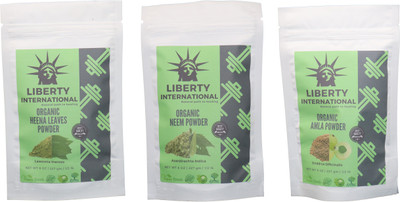 

LIBERTY INTERNATIONAL Heena & Neem & Amla Powder ( 227 Gm Each ) For Face , Hair & Skin Care Certified C18(Set of 3)