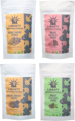 

LIBERTY INTERNATIONAL Soapnut & Rose & Shikakai & Tulsi Powder ( 227 Gm Each ) For Face , Hair & Skin Care(Set of 4)