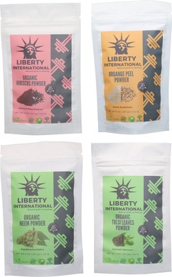 

LIBERTY INTERNATIONAL Hibiscus & Orange & Neem & Tulsi Powder ( 227 Gm Each ) For Face , Hair & Skin Care(Set of 4)