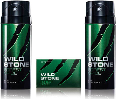 

Wild Stone 2 Forest Spice Deodorant and 125gm Soap(Set of 3)