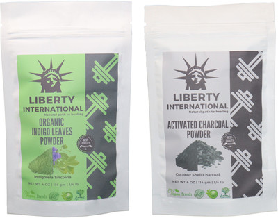 

LIBERTY INTERNATIONAL Indigo & Charcoal Powder ( 114 Gm Each ) For Face , Hair & Skin Care Certified C18(Set of 2)