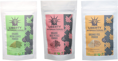 

LIBERTY INTERNATIONAL Heena & Rose & Orange Powder ( 114 Gm Each ) For Face , Hair & Skin Care Certified C18(Set of 3)