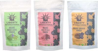 

LIBERTY INTERNATIONAL Indigo & Rose & Shikakai Powder ( 227 Gm Each ) For Face , Hair & Skin Care Certified C18(Set of 3)