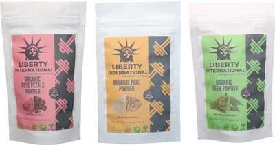 

LIBERTY INTERNATIONAL Rose & Orange & Neem Powder ( 114 Gm Each ) For Face , Hair & Skin Care Certified C18(Set of 3)