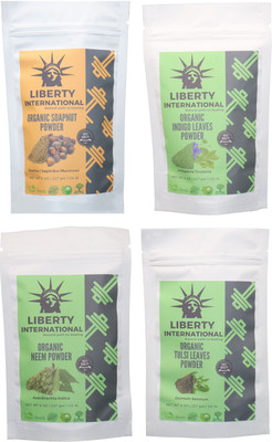 

LIBERTY INTERNATIONAL Soapnut & Indigo & Neem & Tulsi Powder ( 227 Gm Each ) For Face , Hair & Skin Care(Set of 4)