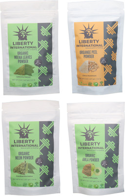 

LIBERTY INTERNATIONAL Heena & Orange & Neem & Amla Powder ( 227 Gm Each ) For Face , Hair & Skin Care Certified C9 912 g(Set of 4)