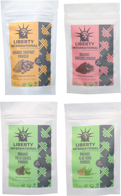 

LIBERTY INTERNATIONAL Soapnut & Hibiscus & Tulsi & Aloevera Powder ( 227 Gm Each ) For Face , Hair & Skin Care Certified C18(Set of 4)