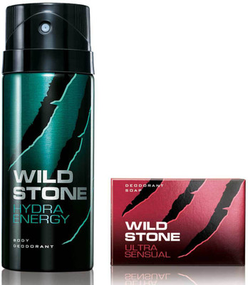 

Wild Stone Hydra Energy Deodorant and 125gm Ultra Sensual Soap(Set of 2)