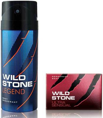 Wild Stone Legend Deodorant and 75gm Ultra Sensual Soap(Set of 2)