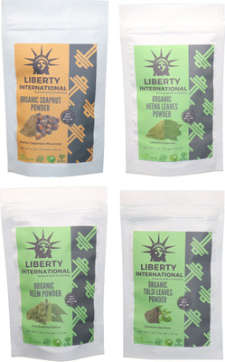 

LIBERTY INTERNATIONAL Soapnut & Heena & Neem & Tulsi Powder ( 114 Gm Each ) For Face , Hair & Skin Care(Set of 4)