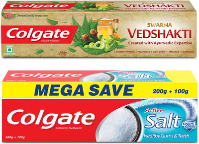 

Colgate Combo Swarna Vedshakti, Active Salt(Set of 2)