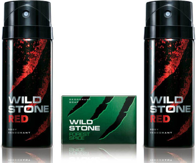 

Wild Stone 2 Red Deodorant and 75gm Forest Spice Soap(Set of 3)