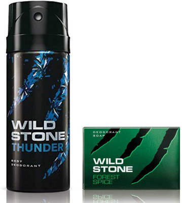 

Wild Stone Thunder Deodorant and 125gm Forest Spice Soap(Set of 2)