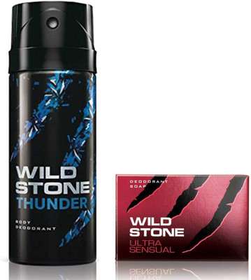 

Wild Stone Thunder Deodorant and 75gm Ultra Sensual Soap(Set of 2)