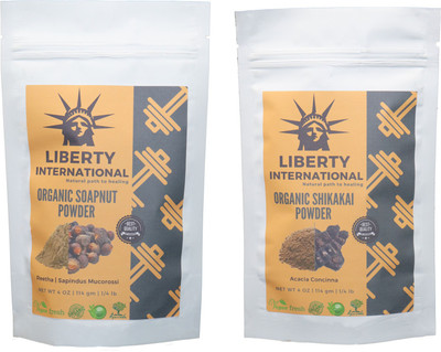 

LIBERTY INTERNATIONAL Soapnut & Shikakai Powder ( 114 Gm Each ) For Face , Hair & Skin Care Certified C18(Set of 2)