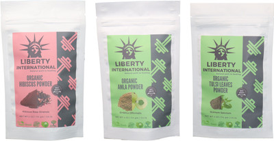 

LIBERTY INTERNATIONAL Hibiscus & Amla & Tulsi Powder ( 114 Gm Each ) For Face , Hair & Skin Care Certified C18(Set of 3)