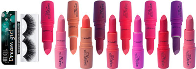 

Dream Girl Eyelashes, lipstick pack of 12(Set of 13)