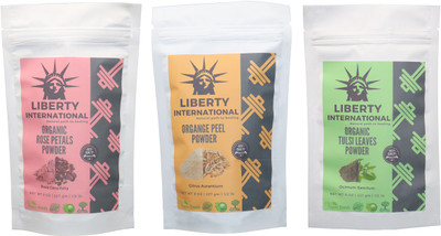 

LIBERTY INTERNATIONAL Rose & Orange & Tulsi Powder ( 227 Gm Each ) For Face , Hair & Skin Care Certified C18(Set of 3)