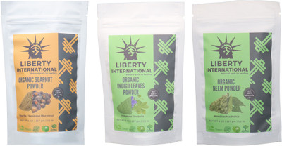 

LIBERTY INTERNATIONAL Soapnut & Indigo & Neem Powder ( 227 Gm Each ) For Face , Hair & Skin Care(Set of 3)