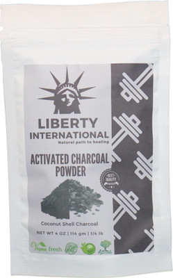 

LIBERTY INTERNATIONAL 100% Natural Activated Charcoal Powder For Skin Treatment and Teeth Whitening and Cleaning (Coconut Shell Charcoal) NT07 Antiseptic Liquid(114 g)