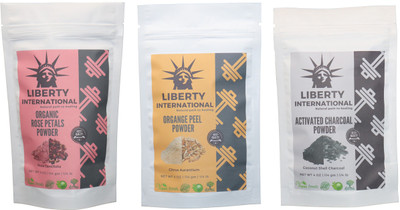

LIBERTY INTERNATIONAL Rose & Orange & Charcoal Powder ( 114 Gm Each ) For Face , Hair & Skin Care Certified C18(Set of 3)