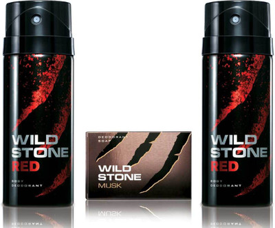 

Wild Stone 2 Red Deodorant and 75gm Musk Soap(Set of 3)