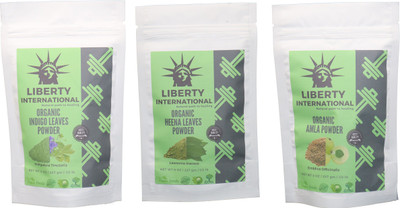 

LIBERTY INTERNATIONAL Indigo & Heena & Amla Powder ( 227 Gm Each ) For Face , Hair & Skin Care Certified C18(Set of 3)
