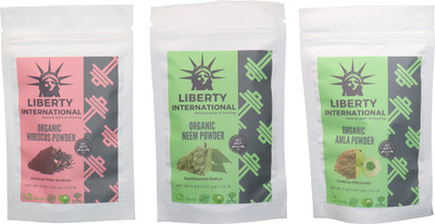 

LIBERTY INTERNATIONAL Hibiscus & Neem & Amla Powder ( 227 Gm Each ) For Face , Hair & Skin Care Certified C18(Set of 3)