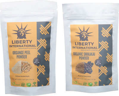 

LIBERTY INTERNATIONAL Orange & Shikakai Powder ( 227 Gm Each ) For Face , Hair & Skin Care(Set of 2)