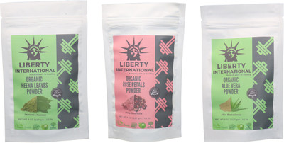 

LIBERTY INTERNATIONAL Heena & Rose & Aloevera Powder ( 227 Gm Each ) For Face , Hair & Skin Care Certified C18(Set of 3)
