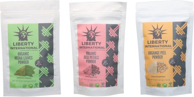 

LIBERTY INTERNATIONAL Heena & Rose & Orange Powder ( 227 Gm Each ) For Face , Hair & Skin Care Certified C18(Set of 3)